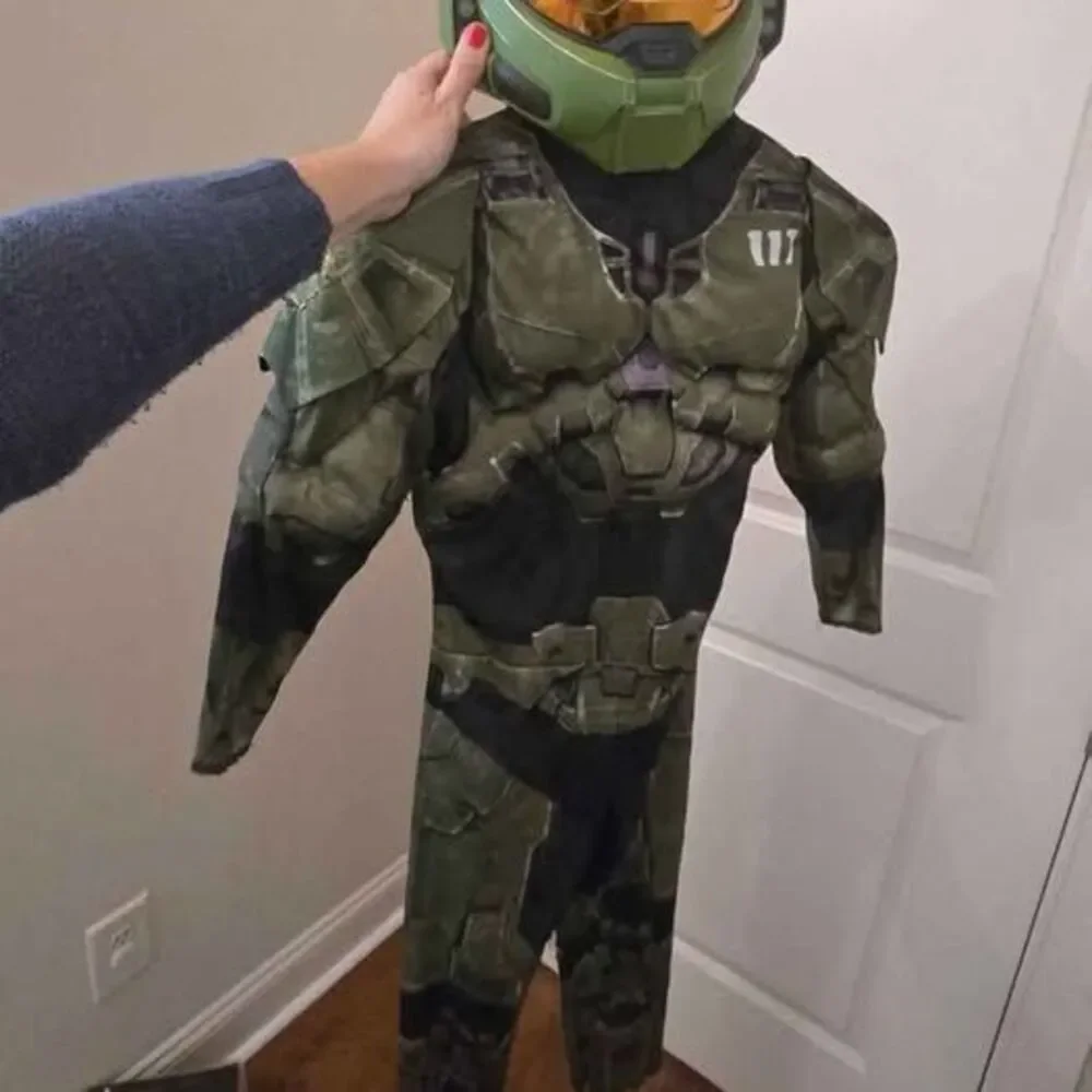 Halo Master Chief Costume Kids Medium 8-10 w/ Full Helmet – Halloween Cosplay